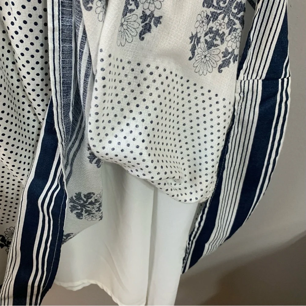 Lucky Brand‎ blue and white polka dot sleeveless maxi dress. Size L